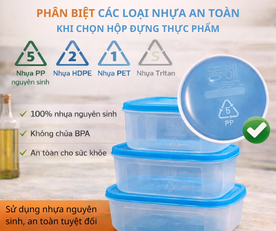PHÂN BIỆT CÁC LOẠI NHỰA AN TOÀN SỬ DỤNG TRONG THỰC PHẨM
