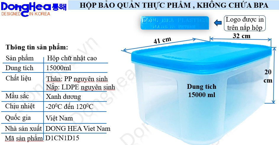 Bộ 3 hộp đựng thực phẩm lớn cao cấp ( 11000+15000+20000)ml