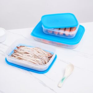 Bộ 3 hộp bảo quản thực phẩm chữ nhật thấp (600+1000+1500ml) - DK8444