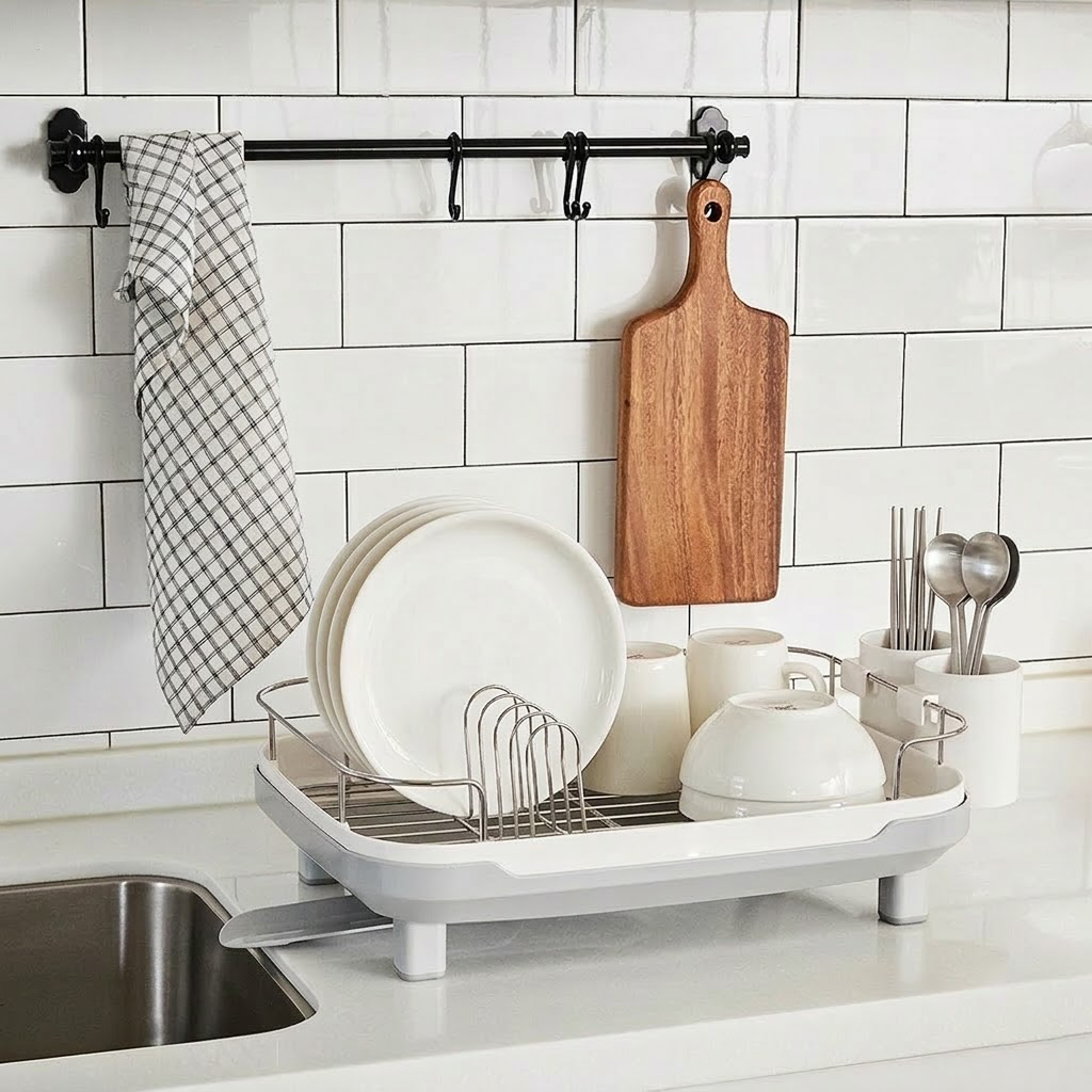 Kệ úp bát đĩa 1 tầng inox 304 cao cấp Dong Hea - Ảnh 2