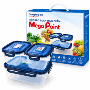 Bộ 3 hộp bảo quản thực phẩm MegaPoint